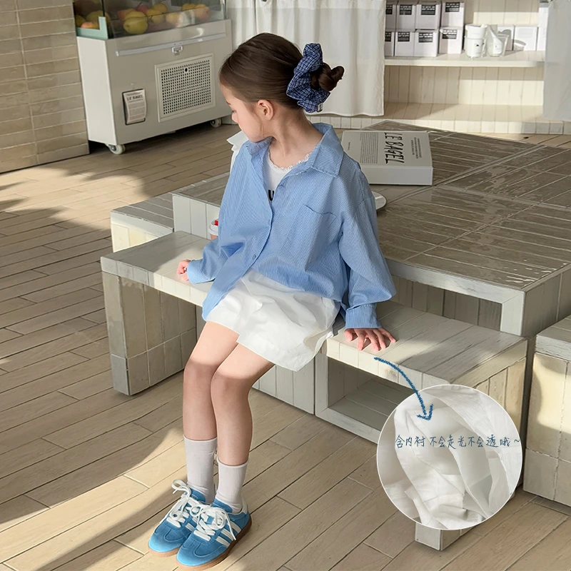 SKA2576女童韩版简约休闲短裤春装新款高腰百搭安全裤直筒裤潮