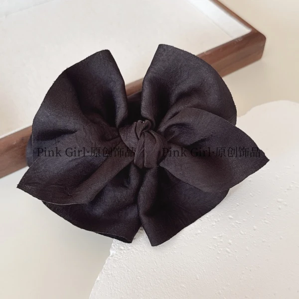 Pink Girl  W939时尚简约黑色缎面百搭气质丸子夹显发量饱满