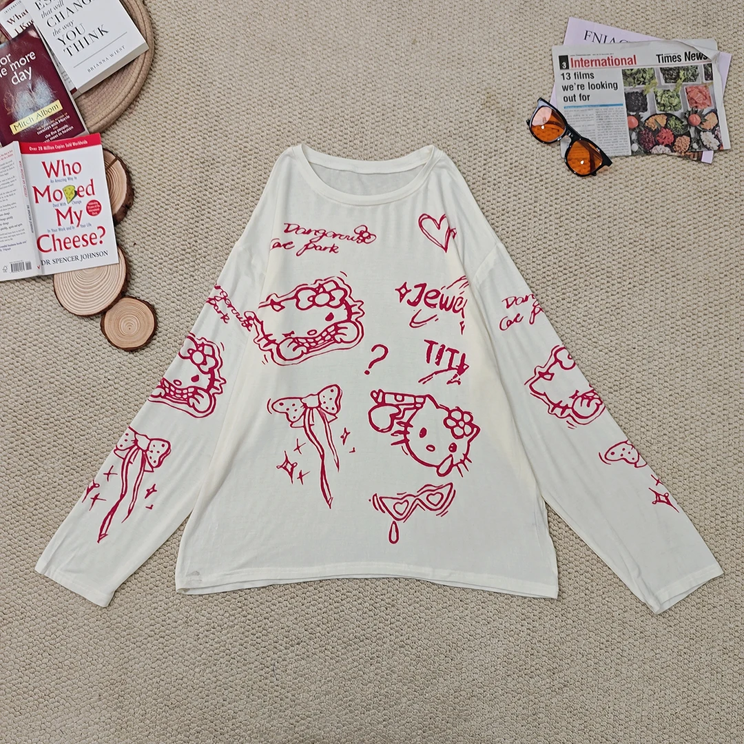 2025夏季新款设计感卡通印花防晒针织长袖2890