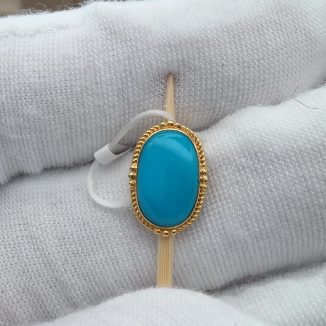 绿松石18K金镶嵌珠宝奇石