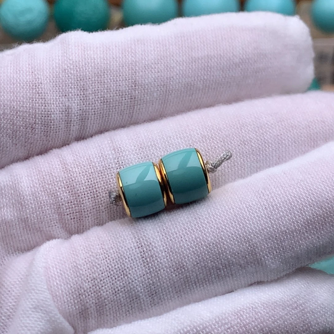 绿松石18K金镶嵌珠宝奇石