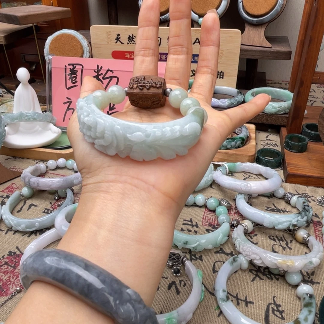 冰***雨翡翠未镶嵌手链手链