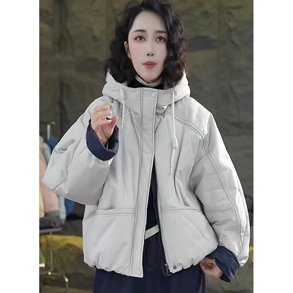 今日必入款，撞色连帽二棉棉服外套