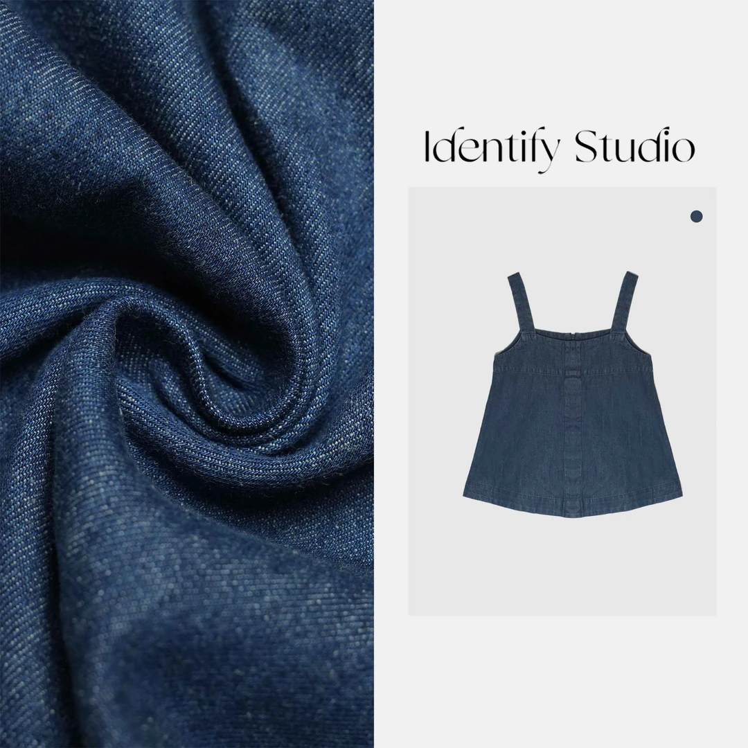 IDENTIFY"抒蓝锦"春夏百搭新款基础设计牛仔吊带背心+牛仔裤25SS