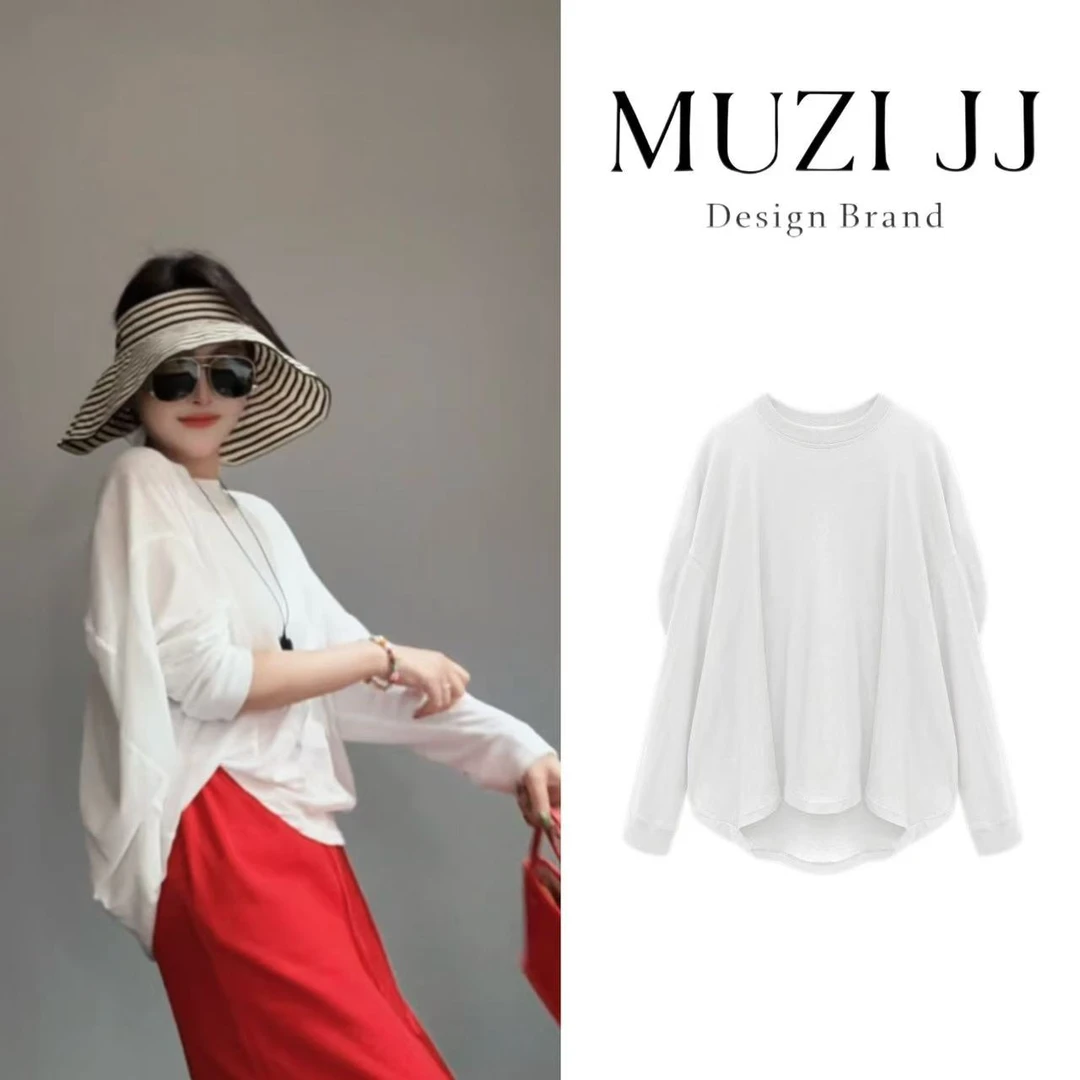 MUZI-量感松弛呼吸棉气球T恤#25221