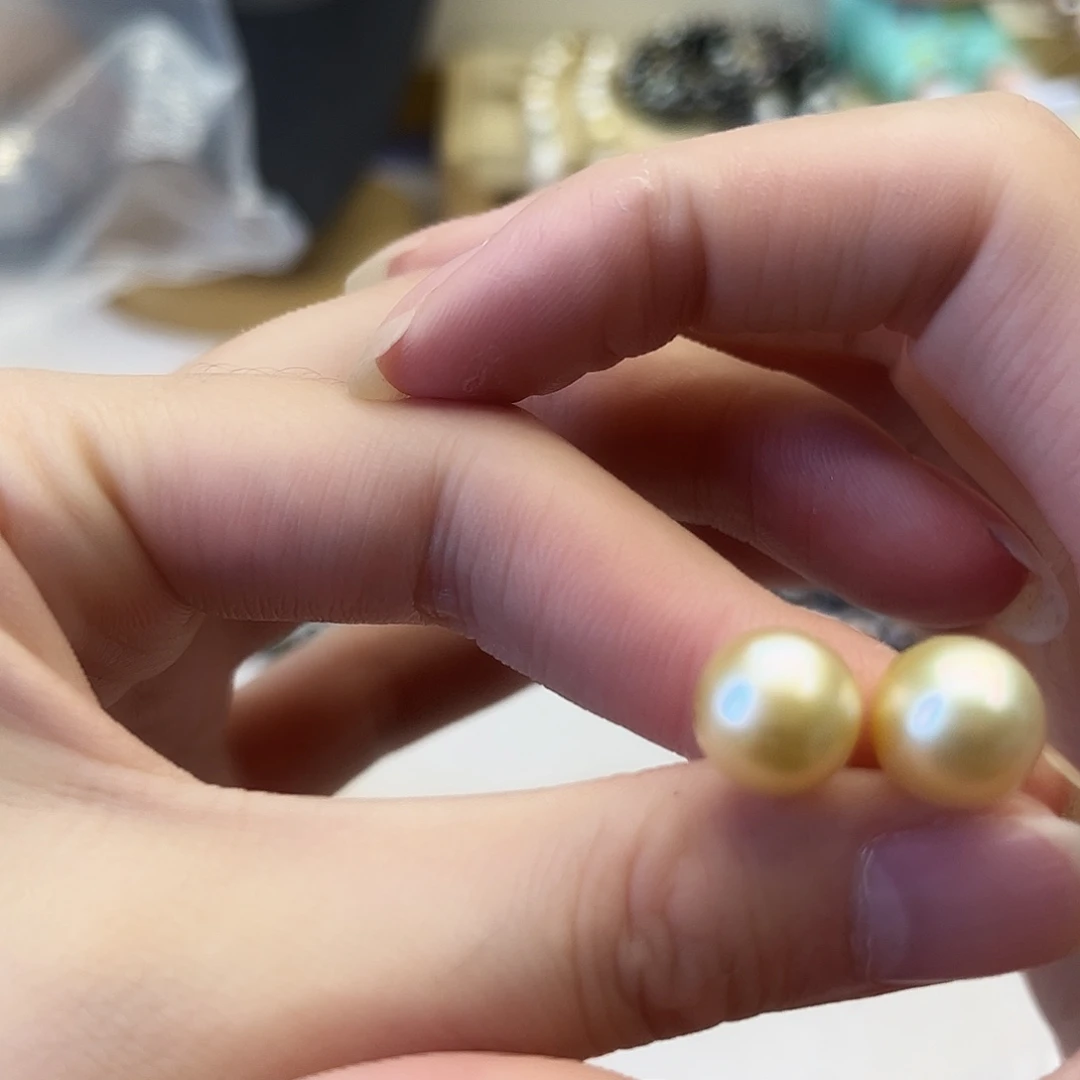 银S925镶嵌海水珍珠耳饰