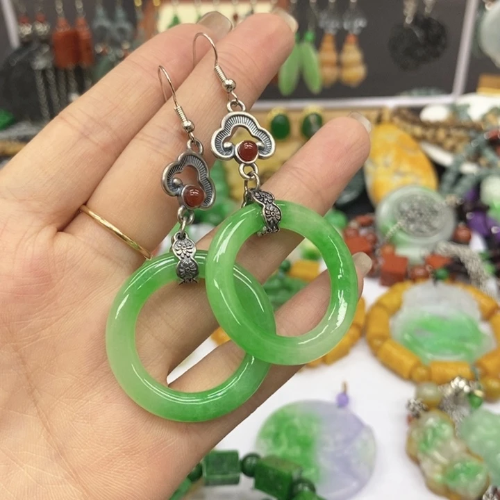 翡翠未镶嵌耳饰耳坠37