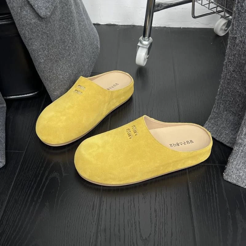 厚底勃肯鞋包头半拖鞋女2025新款春季外穿 博肯懒人一脚蹬女鞋