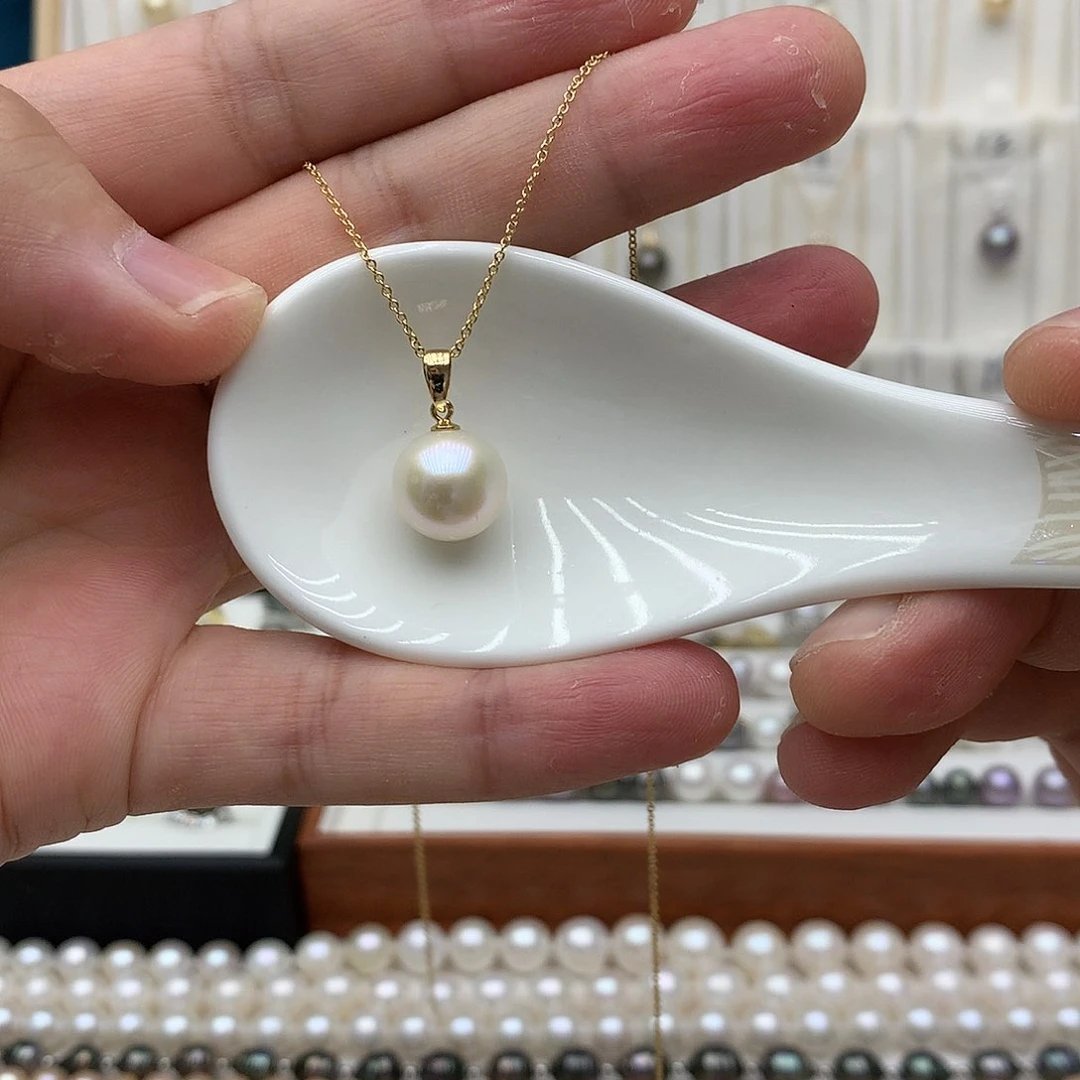 吊坠(不含链)银S925镶嵌淡水珍珠