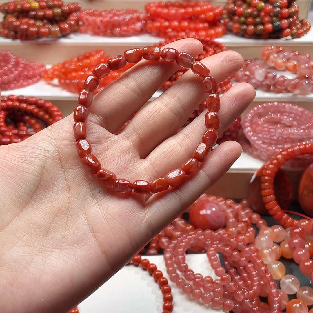 南红玛瑙未镶嵌手链