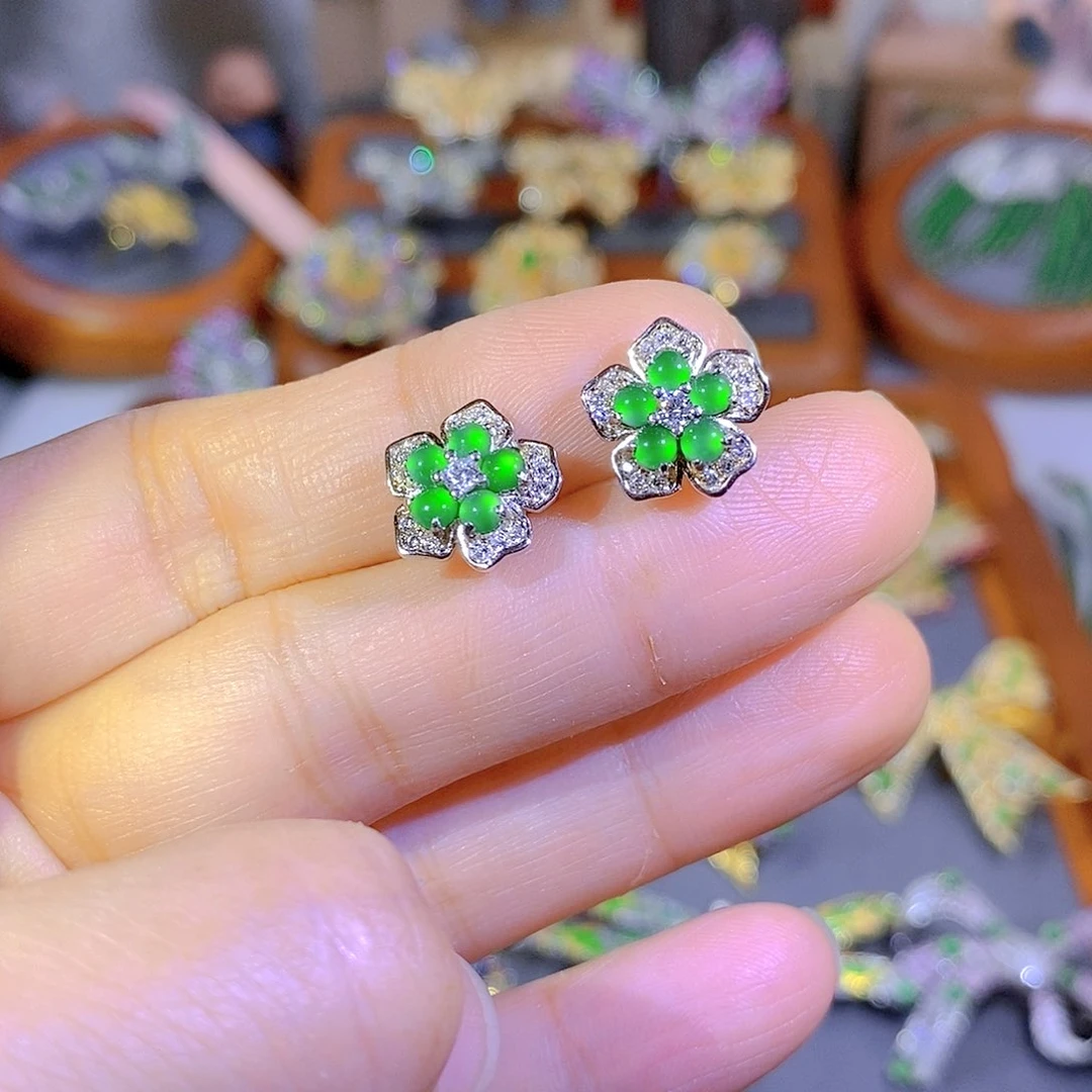 颈饰银S925镶嵌翡翠