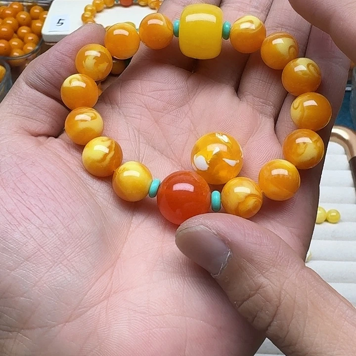 李***人无非金属精品老蜡色素串搭配一条