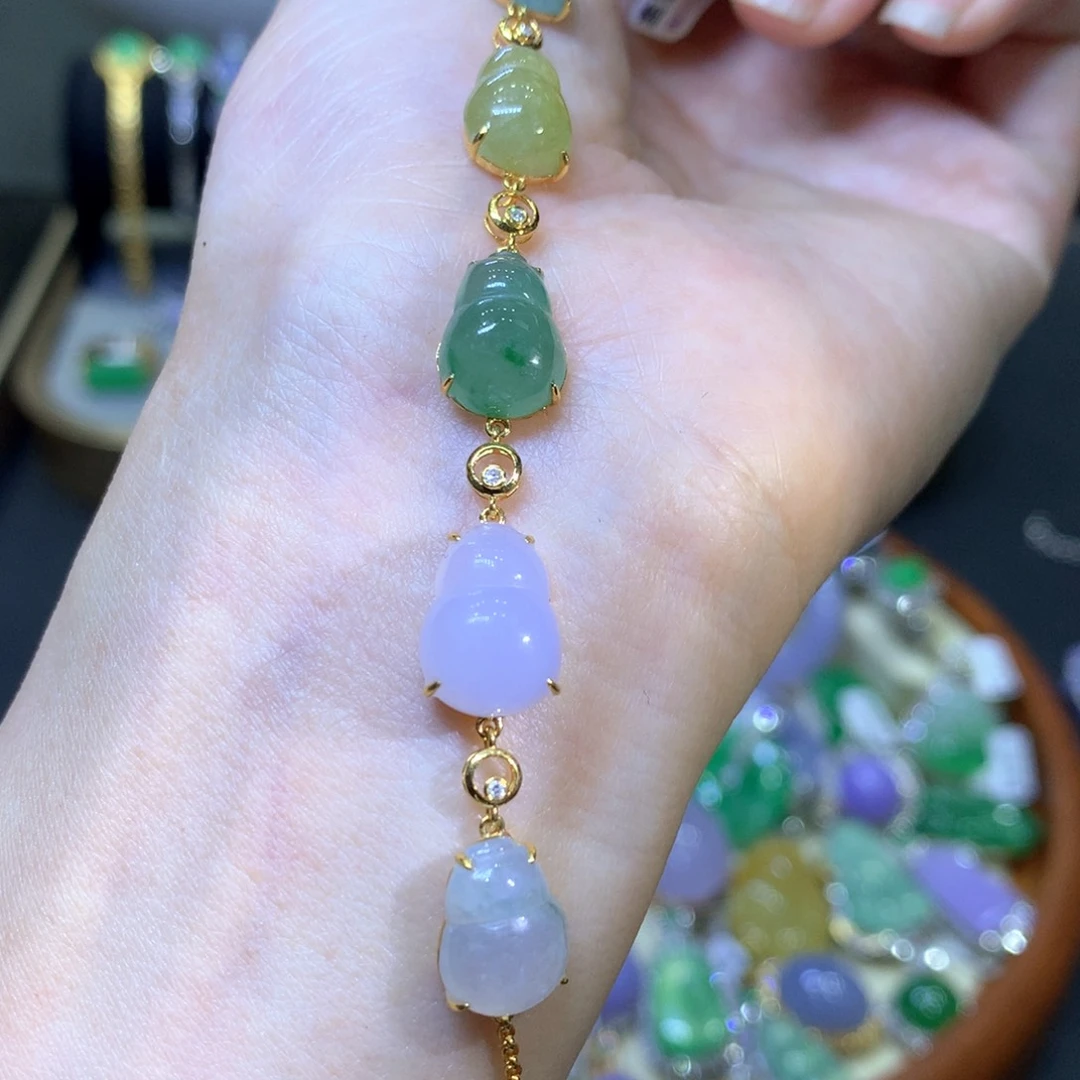 【闪购商品】翡翠颈饰18K金镶嵌翡翠吊坠项链