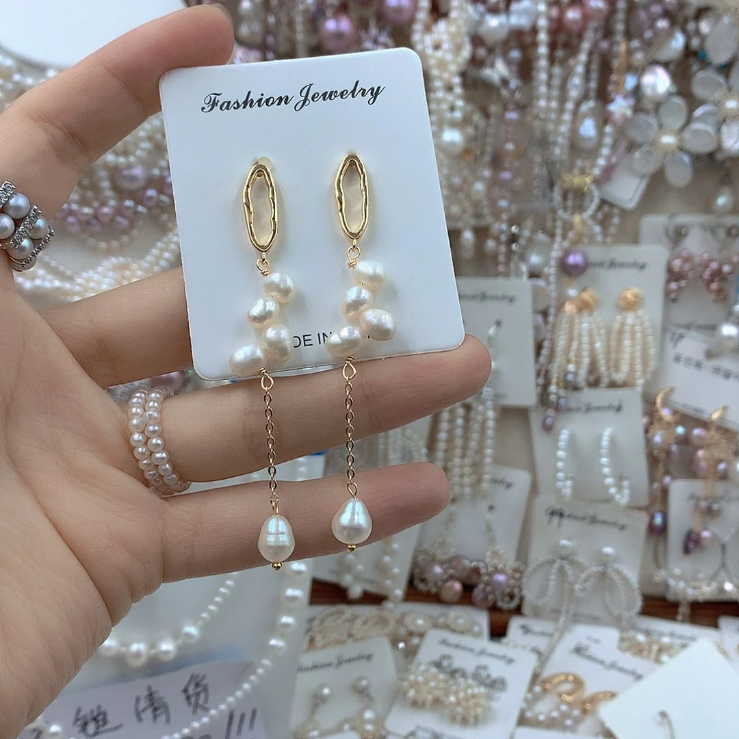 银S925镶嵌耳饰淡水珍珠