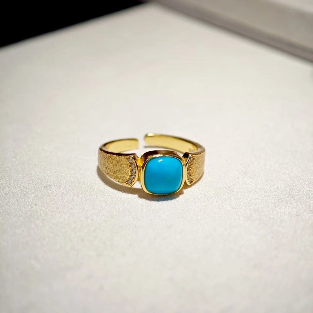 S925银绿松石戒指大气简约优雅