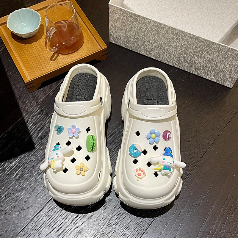 厚底增高爆款diy洞洞鞋防滑时尚可爱沙滩凉拖鞋外穿夏秋季批发女