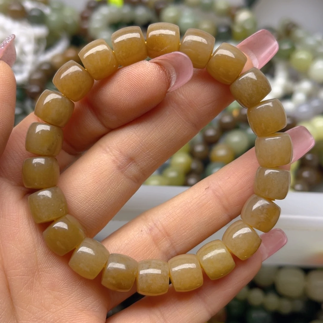 手串足银镶嵌和田玉