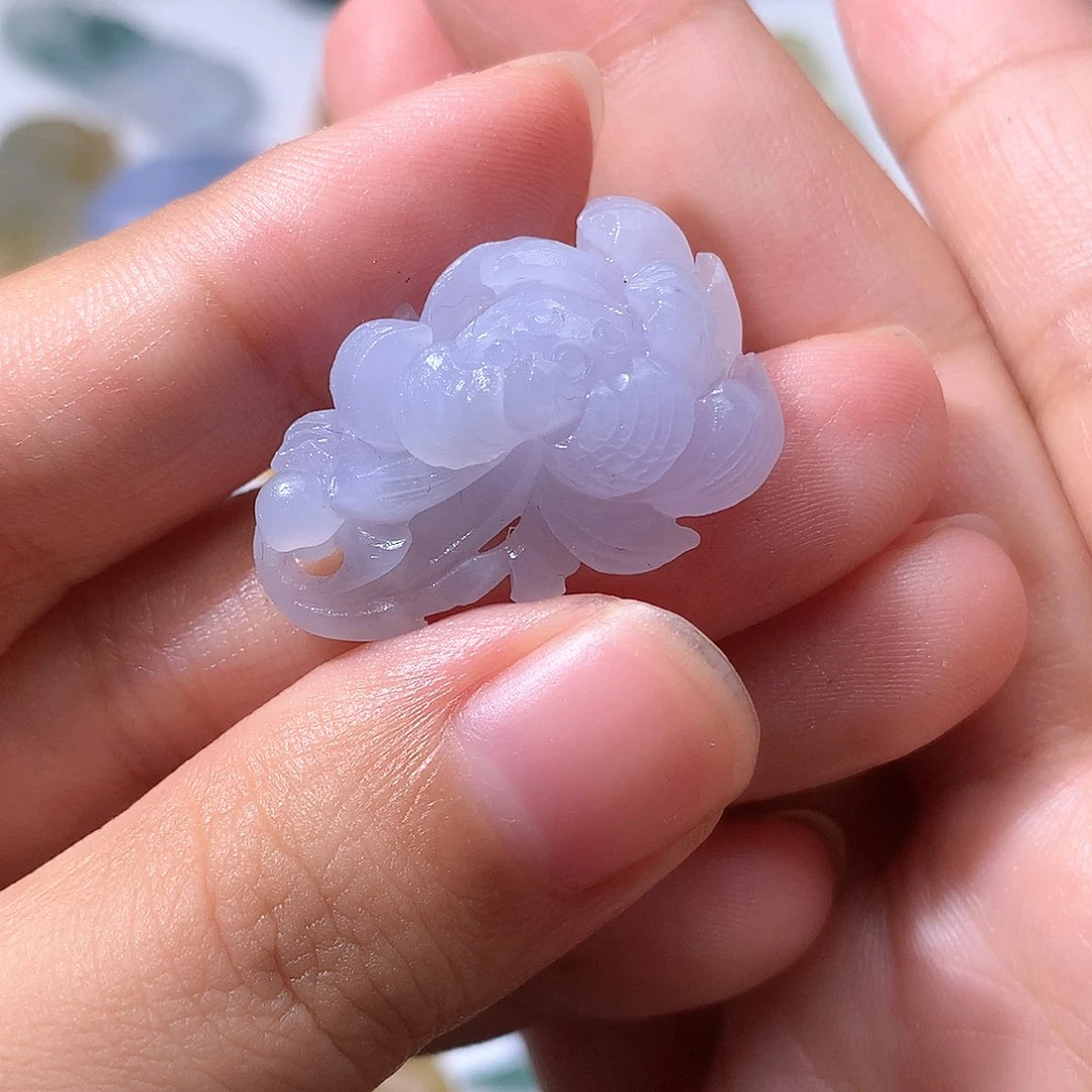 未镶嵌定制翡翠晴***莲花