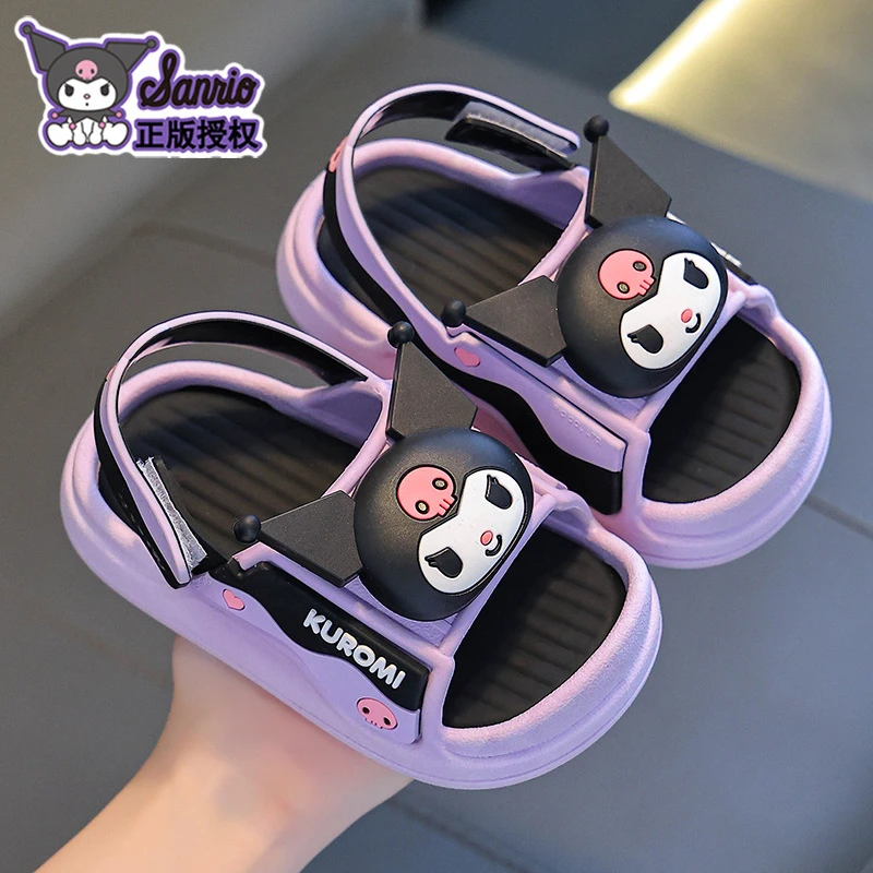 库洛米凉鞋夏女童防滑透气软底中小童外穿三丽鸥学生沙滩凉鞋