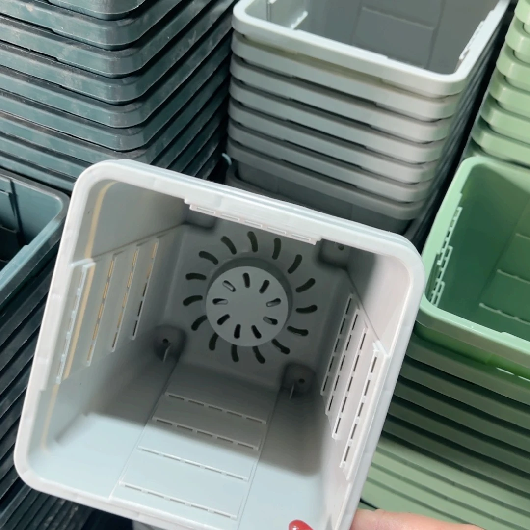 树脂方盆1无拖灰白10