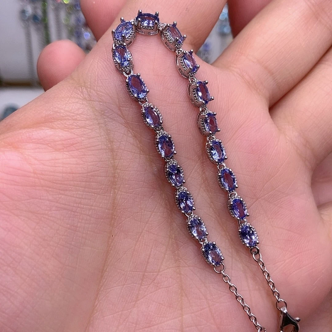 手链坦桑石银S925镶嵌