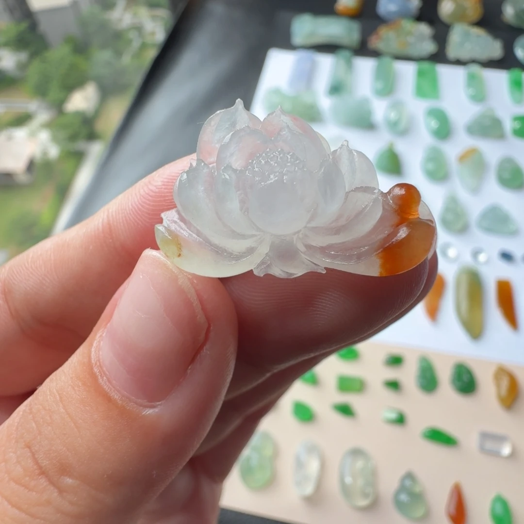 未镶嵌定制翡翠冰种莲花