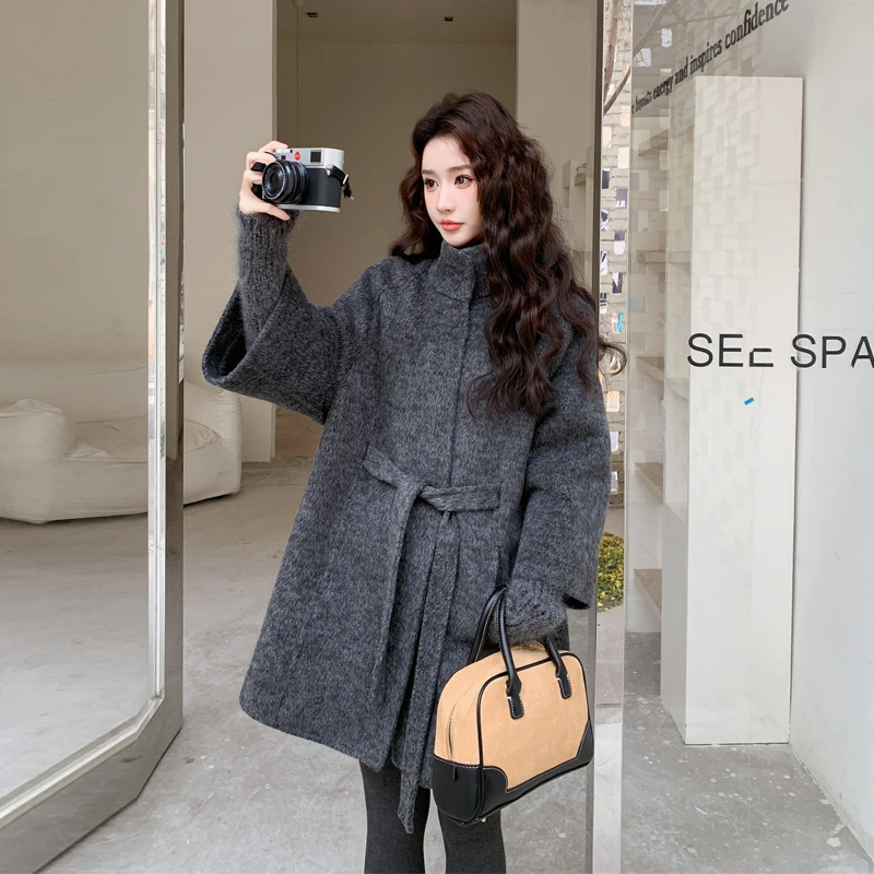 留洋千金风双面羊绒大衣2025冬季新款复古轻奢法式高级感毛呢外套