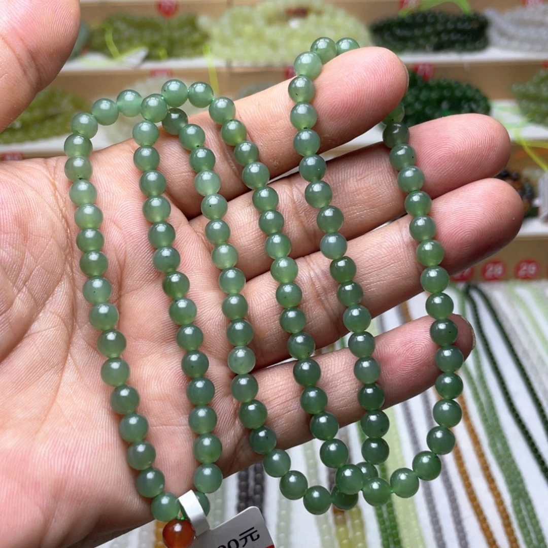 和田玉未镶嵌颈饰6mm