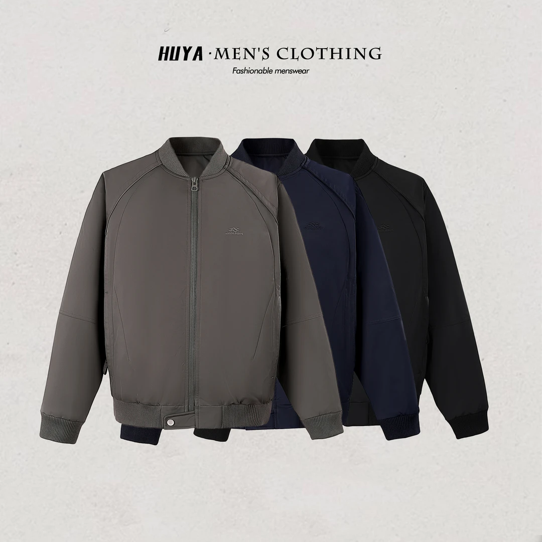 虎牙兄弟90白鸭绒外套男冬季棒球领户外防风轻盈款羽绒服F25120-1