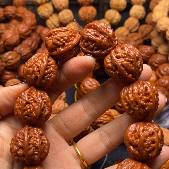 【闪购商品】手串文玩核桃怜**主火焰纹龙脊八棱