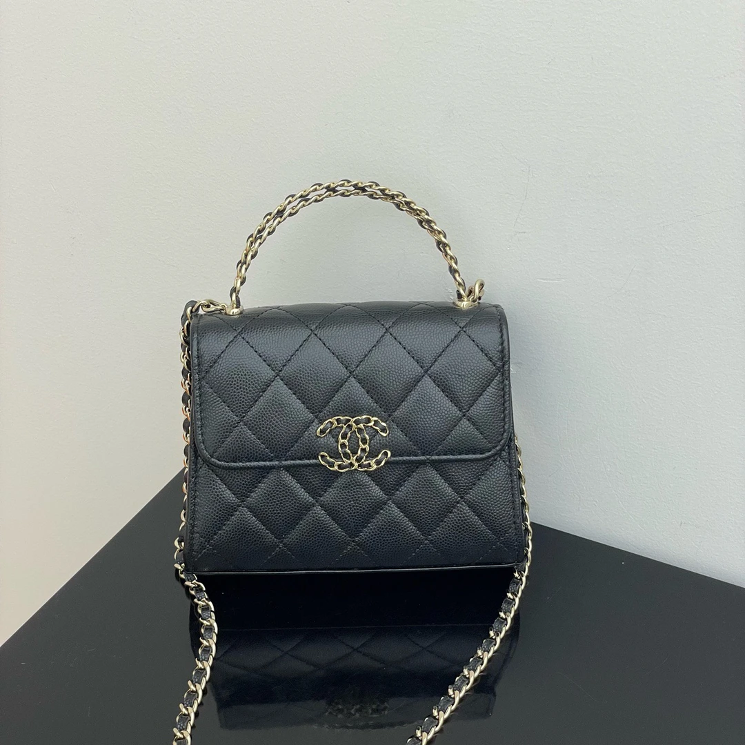 99新 Chanel/香奈儿 23p Kelly黑金 配件：无