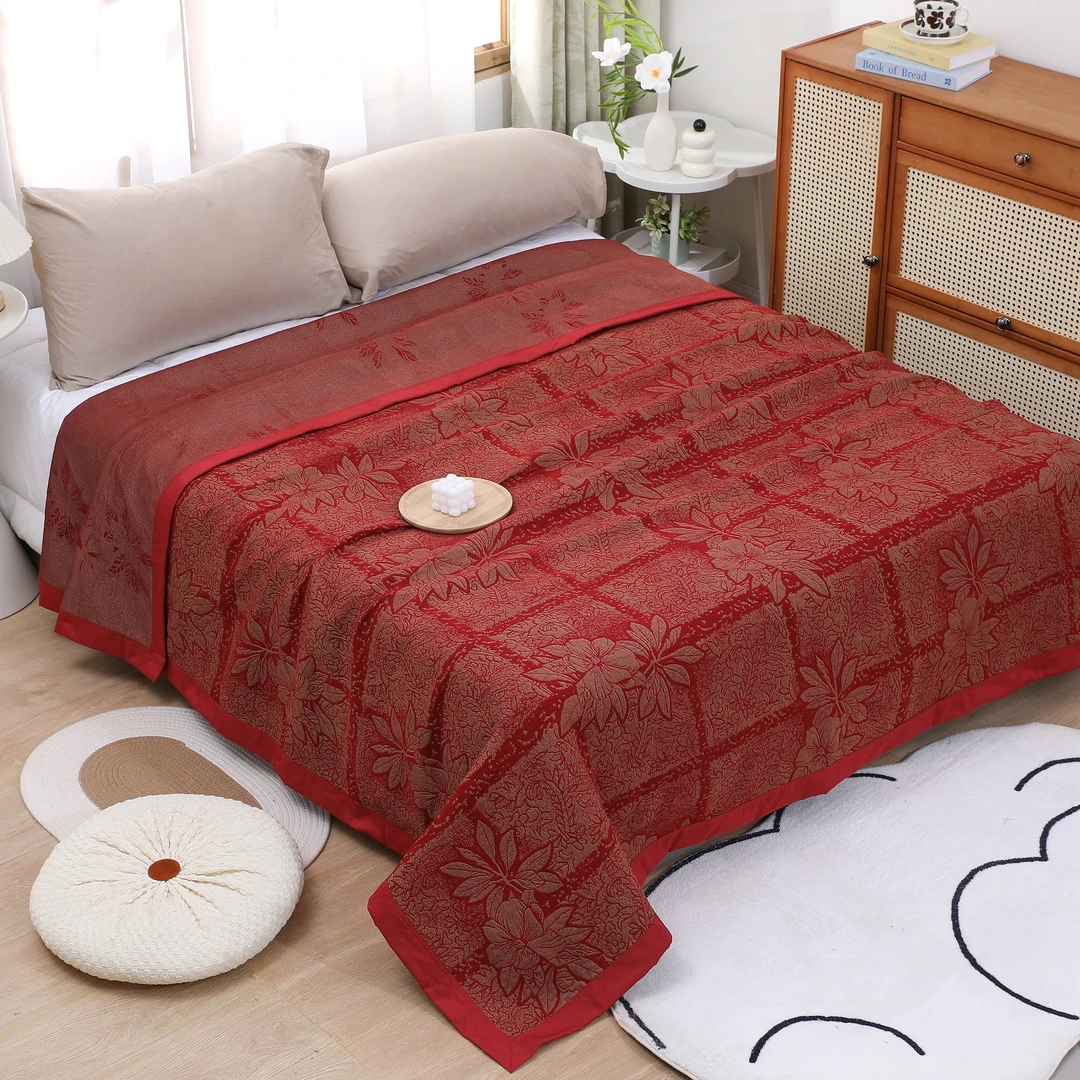 床盖【盛世繁花】2.3*2.5M高端A类柔软亲肤加厚可机洗四季双面可用