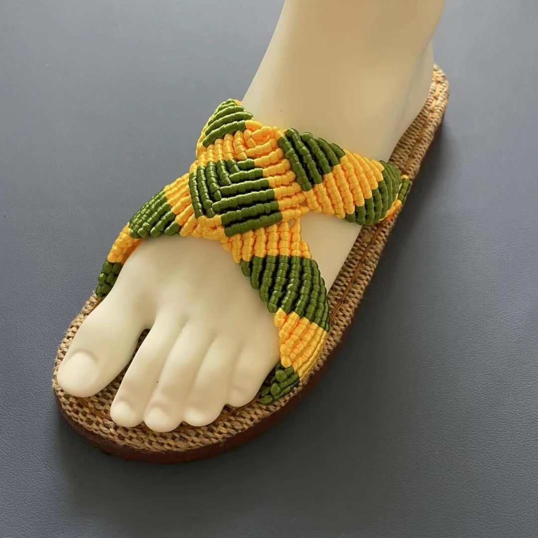 好看！拖鞋材料包《海洋之心》不是成品手工编织拖鞋旅游海边防滑