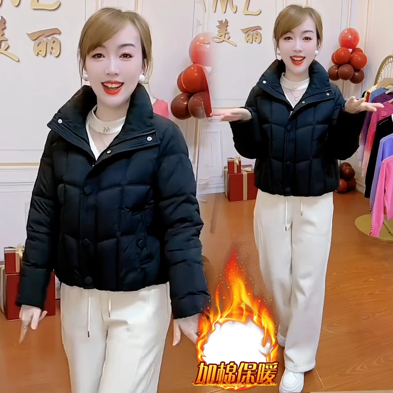 2025冬季新款韩系减龄感拉满小个子羽绒棉服女保暖显瘦面包服外套