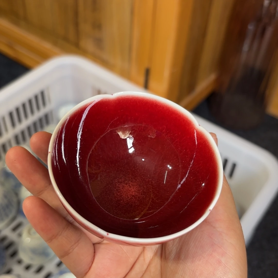 瓷郎红花口杯。。。。