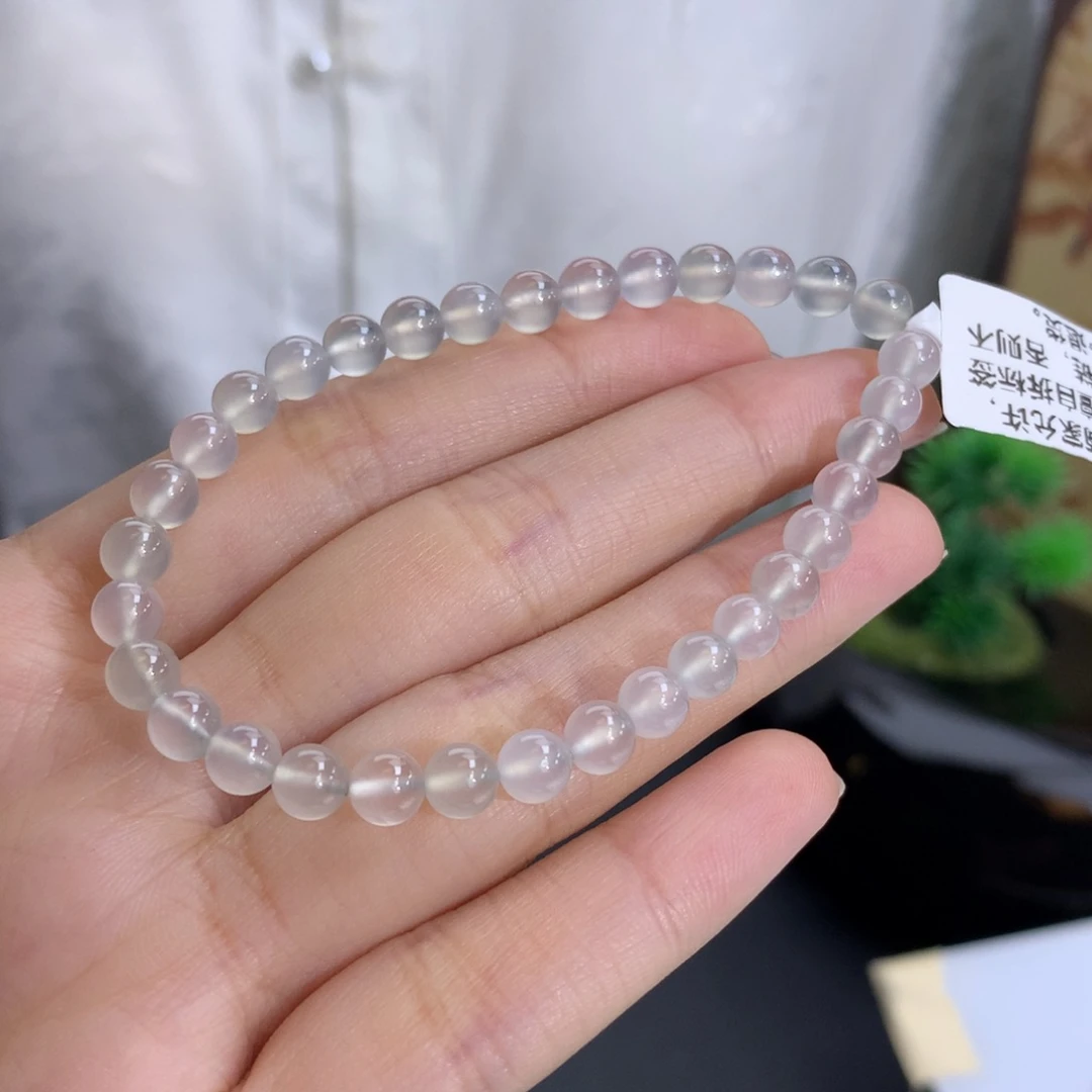 未镶嵌手串翡翠卡5.3高冰种白冰