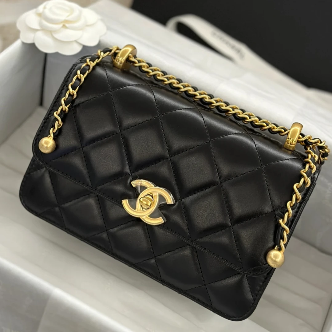 99新 Chanel/香奈儿 双金珠19单肩斜挎包