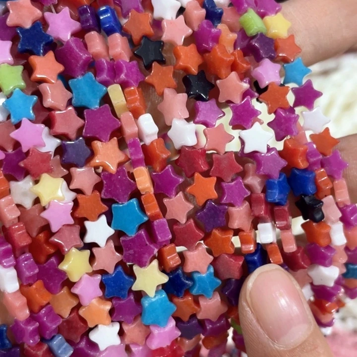 贝壳非金属2条彩色星星6mm