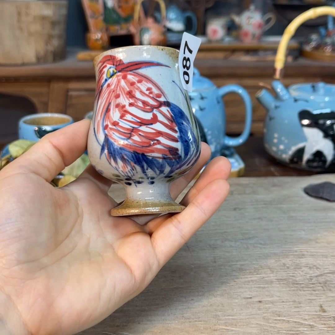 壶素浅陶瓷手工手绘