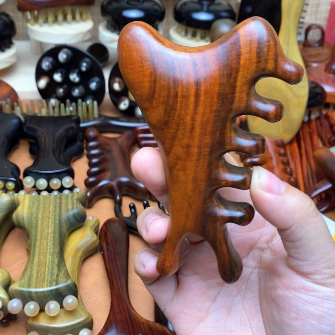 老挝大红酸枝特价按摩梳