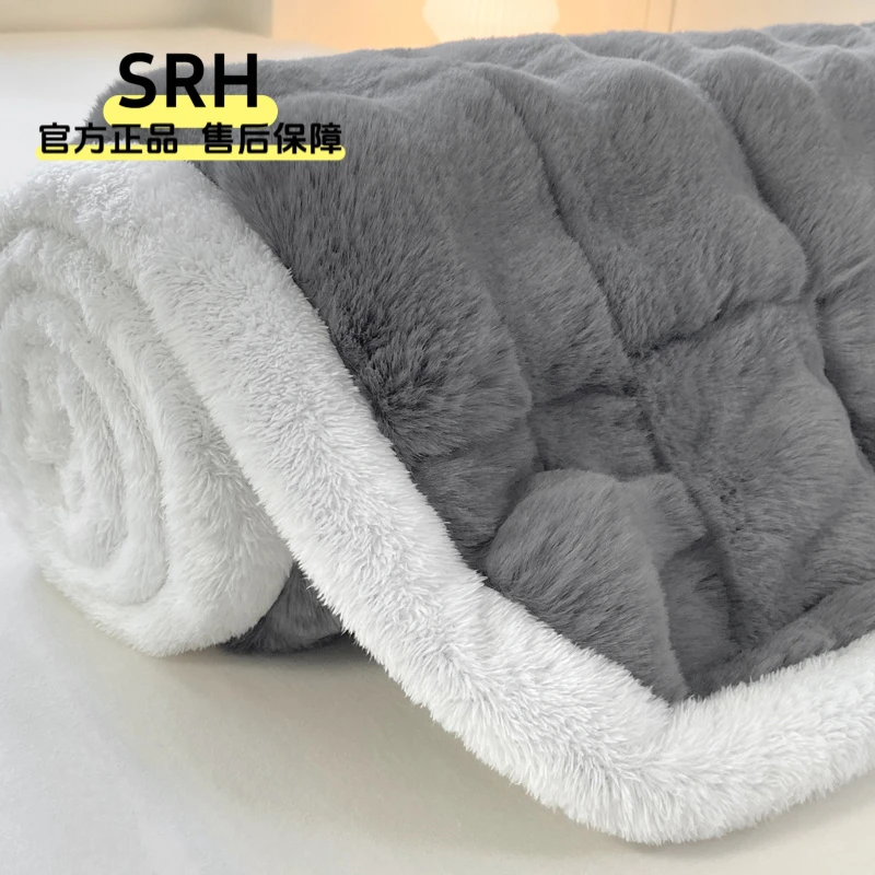 兔毛绒床褥垫加厚保暖牛奶绒床垫冬季毛毯铺床单学生宿舍褥子加绒