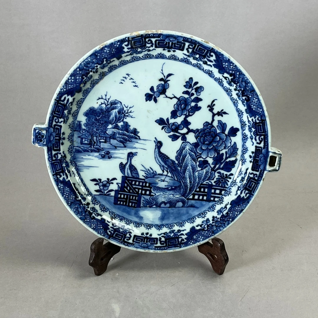 25072658清乾隆青花花鸟纹温盘 直径25.7cm A1968