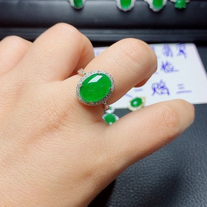 银S925镶嵌戒指翡翠