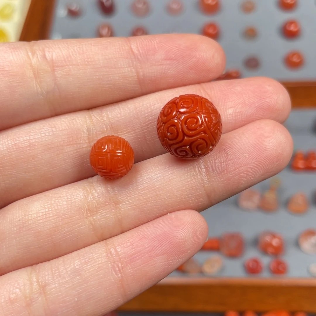 南红玛瑙未镶嵌回纹珠宁**?