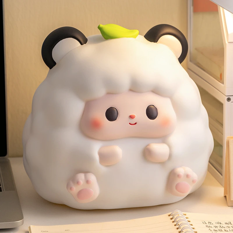 创意礼品咩咩羊搪胶存钱罐摆件高颜值大容量可进可出儿童储蓄罐