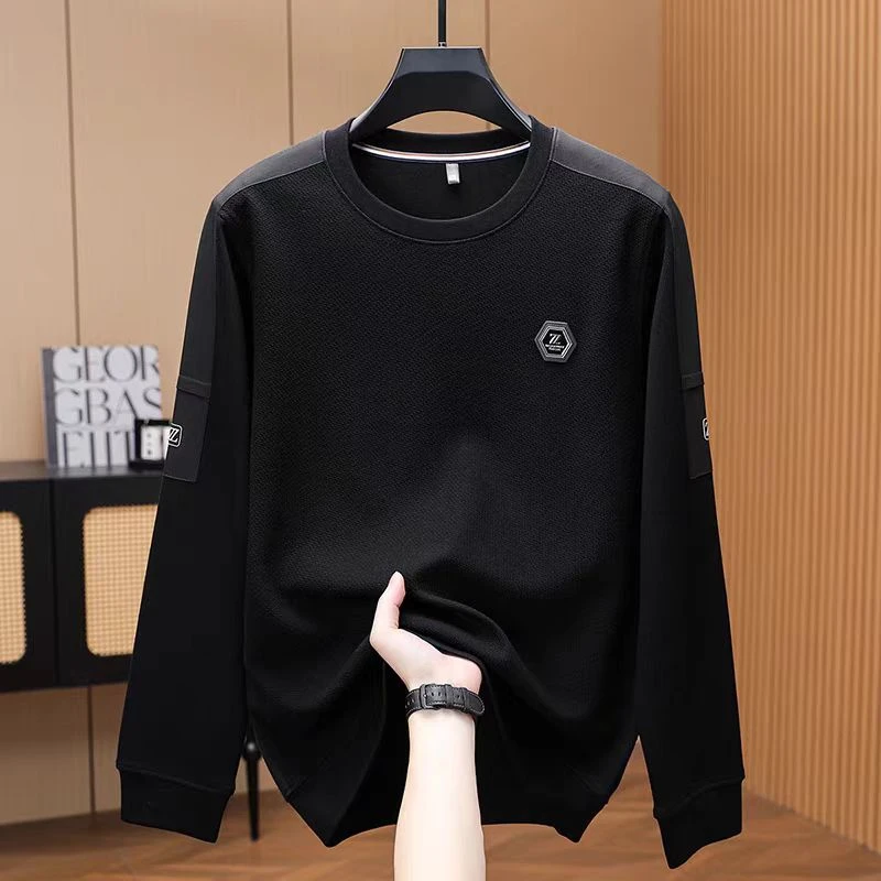 039圆领宽松打底衫韩版运动潮流纯色卫衣春秋保暖套头休闲时尚