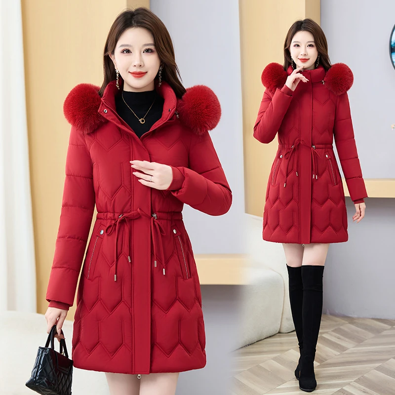 加绒棉服女款爆款2025新款秋冬韩版时尚百搭休闲大气保暖棉衣外套