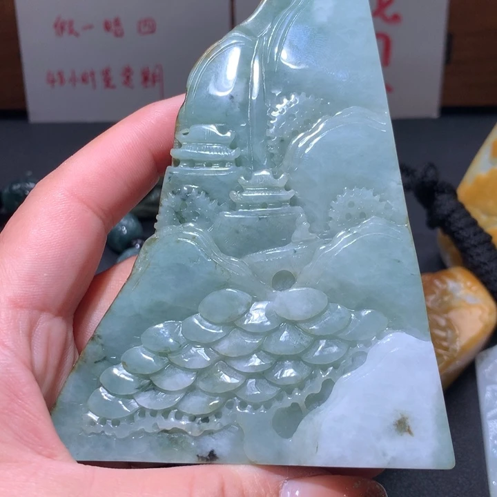 翡翠未镶嵌颈饰保真天然A货翡翠