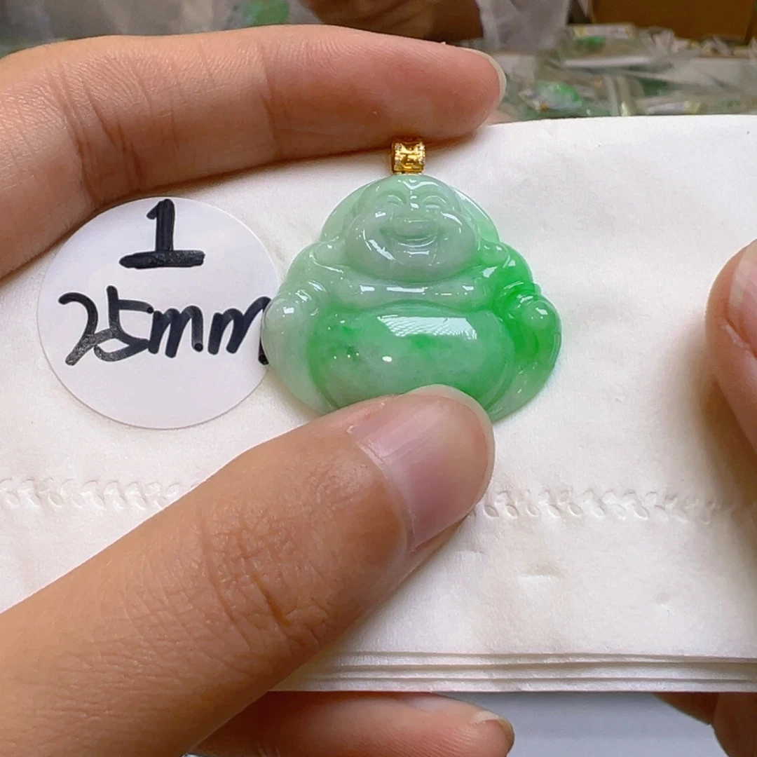 吊坠(不含链)18K金镶嵌翡翠