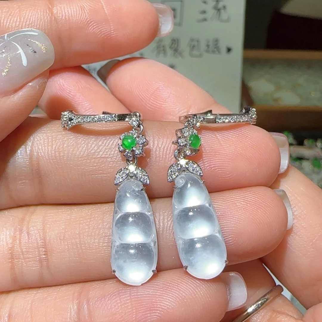 【闪购商品】翡翠耳饰18K金镶嵌缅甸